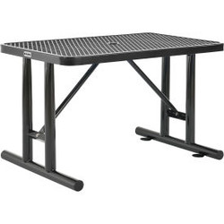 Global Industrial 4' Rectangular Steel Outdoor Table Expanded Metal Black