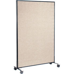 Interion Mobile Office Partition Panel 48-1/4""W x 99""H Tan