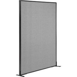 Interion Freestanding Office Partition Panel 48-1/4""W x 96""H Gray