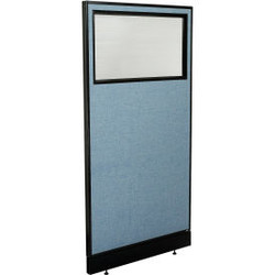 Interion Office Partition Panel with Partial Window & Raceway 36-1/4""W x 100""H