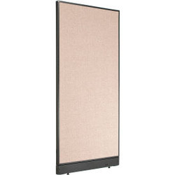 Interion Non-Electric Office Partition Panel with Raceway 36-1/4""W x 100""H Tan