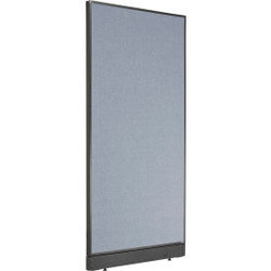 Interion Non-Electric Office Partition Panel with Raceway 36-1/4""W x 100""H Blu