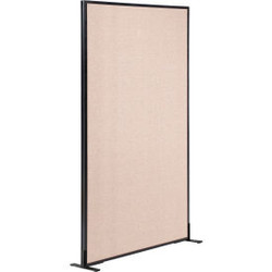 Interion Freestanding Office Partition Panel 36-1/4""W x 96""H Tan