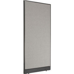 Interion Office Partition Panel with Pass-Thru Cable 36-1/4""W x 100""H Gray
