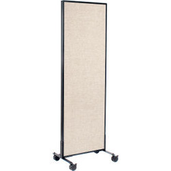 Interion Mobile Office Partition Panel 24-1/4""W x 99""H Tan
