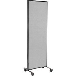 Interion Mobile Office Partition Panel 24-1/4""W x 99""H Gray