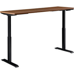 Interion Electric Height Adjustable Desk, 72"W x 30"D, Walnut W/ Black Base