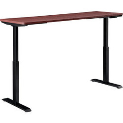 Interion Electric Height Adjustable Desk 72""W x 30""D Mahogany W/ Black Base