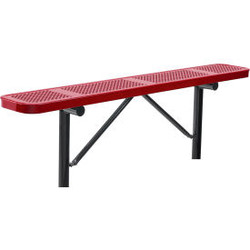 Global Industrial 6' Outdoor Steel Flat Bench Perforated Metal In Ground Mount R