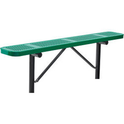 Global Industrial 6' Outdoor Steel Flat Bench Perforated Metal In Ground Mount G