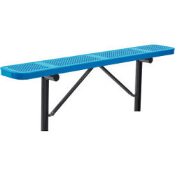 Global Industrial 6' Outdoor Steel Flat Bench Perforated Metal In Ground Mount B