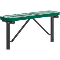 Global Industrial 4' Outdoor Steel Flat Bench Perforated Metal In Ground Mount G