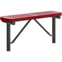 Global Industrial 4' Outdoor Steel Flat Bench Perforated Metal In Ground Mount R