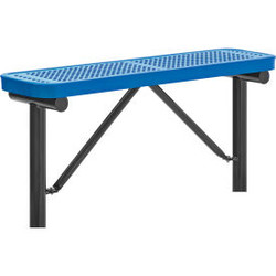 Global Industrial 4' Outdoor Steel Flat Bench Perforated Metal In Ground Mount B