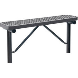 Global Industrial 4' Outdoor Steel Flat Bench Expanded Metal In Ground Mount Gra