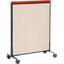 Interion Mobile Deluxe Office Partition Panel 36-1/4""W x 46-1/2""H Tan