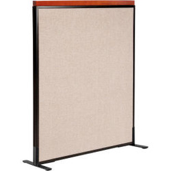 Interion Deluxe Freestanding Office Partition Panel 36-1/4""W x 43-1/2""H Tan