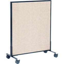 Interion Mobile Office Partition Panel 36-1/4""W x 45""H Tan