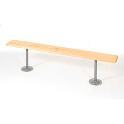 Global Industrial Locker Room Bench Hardwood With Steel Tube Pedestal Legs 60 x
