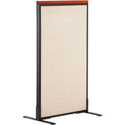 Interion Deluxe Freestanding Office Partition Panel 24-1/4""W x 43-1/2""H Tan