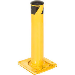 Global Industrial Steel Safety Bollard W/Removable Base and Cap 5.5''D x 24''H