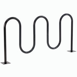 Global Industrial Wave Bike Rack 7-Bike Capacity Flange Mount Black