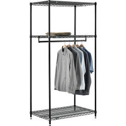 Free Standing Clothes Rack - 3 Shelf - 36""W x 24""D x 74""H - Black