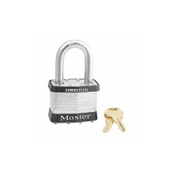 Master Lock Keyed Padlock, 15/16 in,Rectangle,Silver 25KALF