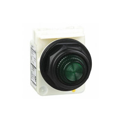 Schneider Electric Pilot Light, Green, 30mm, Incandescent 9001SKP1G31