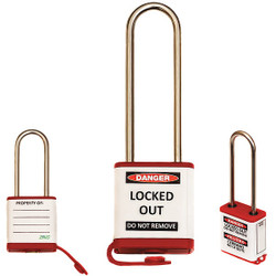 Zing Lockout Padlock,3" Shackle Height  810KD-RED