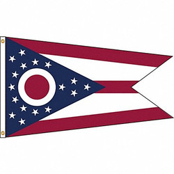 Nylglo Ohio Flag,5x8 Ft,Nylon 144280