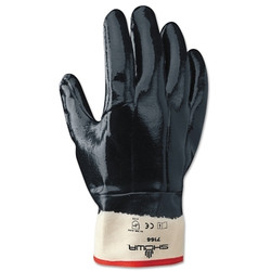 7166 Series Gloves, 10/X-Large, Navy, Fully Coated, Smooth Grip