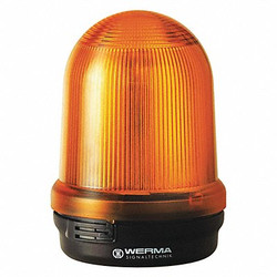Werma Warning Light,Yellow,24VDC,Surface Mount 82930055