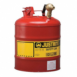 Justrite Type I Safety Can,5 gal.,Red,15-7/8In H  7150147