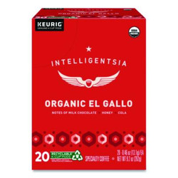 Intelligentsia El Gallo Organic Coffee K-Cups, Light Roast, 20/Box 5000371867