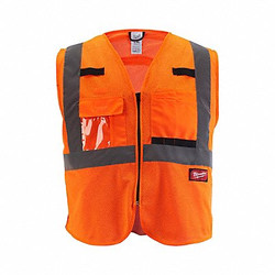 Milwaukee Tool Safety Vest,Polyester,Orange,S/M 48-73-5115