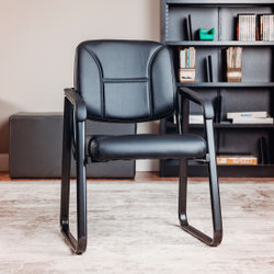 Interion Reception Chair - Vinyl - Black