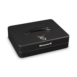 Honeywell Deluxe Cash Security Box, 11.8 X 9.4 X 3.7, Steel, Black 6113