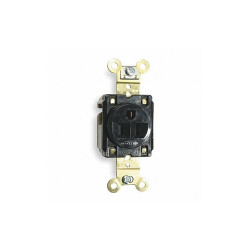 Hubbell Wiring Device-Kellems Recept,Black,15 A,2P3W,Back; Side,1PK HBL5261BK