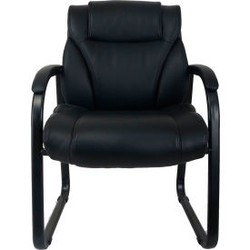 Interion Antimicrobial Bonded Leather Guest Chair Black