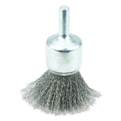 Crimped Wire Solid End Brush, Steel, 3/4 in dia x 0.006 in Wire, 22000 RPM