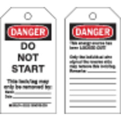 Brady Danger Tag,5-3/4 x 3 In,Cardstock,PK25 65446