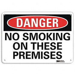 Lyle Danger No Smoking Sign,10" x 14",Alum U3-1846-RA_14X10