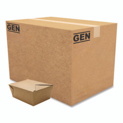 GEN Reclosable Kraft Take-Out Box, 110 Oz, Paper, 160/carton KS10123