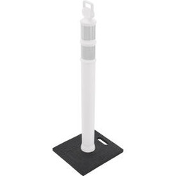 Global Industrial Portable Reflective Delineator Post with Square Base 49""H Whi