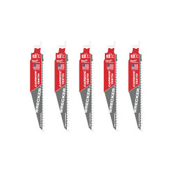 Milwaukee Tool ReciproSawBlade,L:6",TPI:6,PK5,Tapered 48-00-5541
