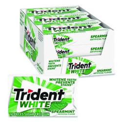 Trident® Sugar-Free Gum, White Spearmint, 16 Sticks/pack, 9 Packs/box VAM05125