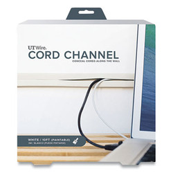UT Wire® Cord Channel, 1" X 10 Ft, White UTW-CC1001-WH