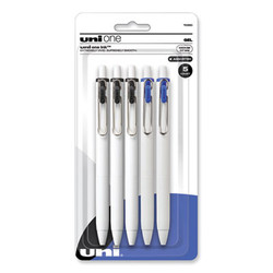 uniball® PEN,MED PT,5PK,BK/BE 70380