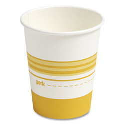 Perk™ Paper Hot Cups, 8 oz, White/Yellow, 50/Pack PK45592